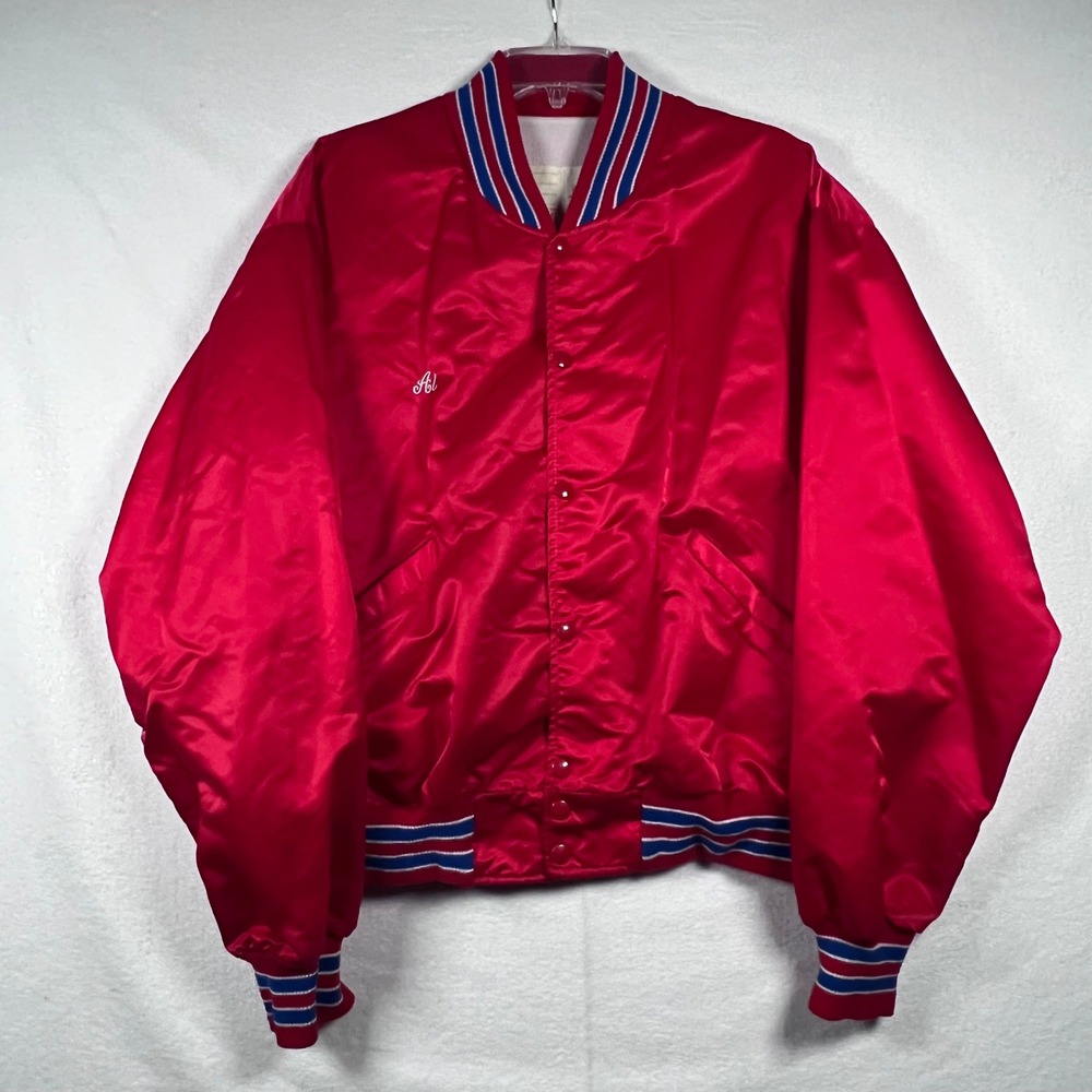 Toledo Glass City Wings‎ Satin Bomber Jacket Mens XL Motorcycle Vintage DeLong
